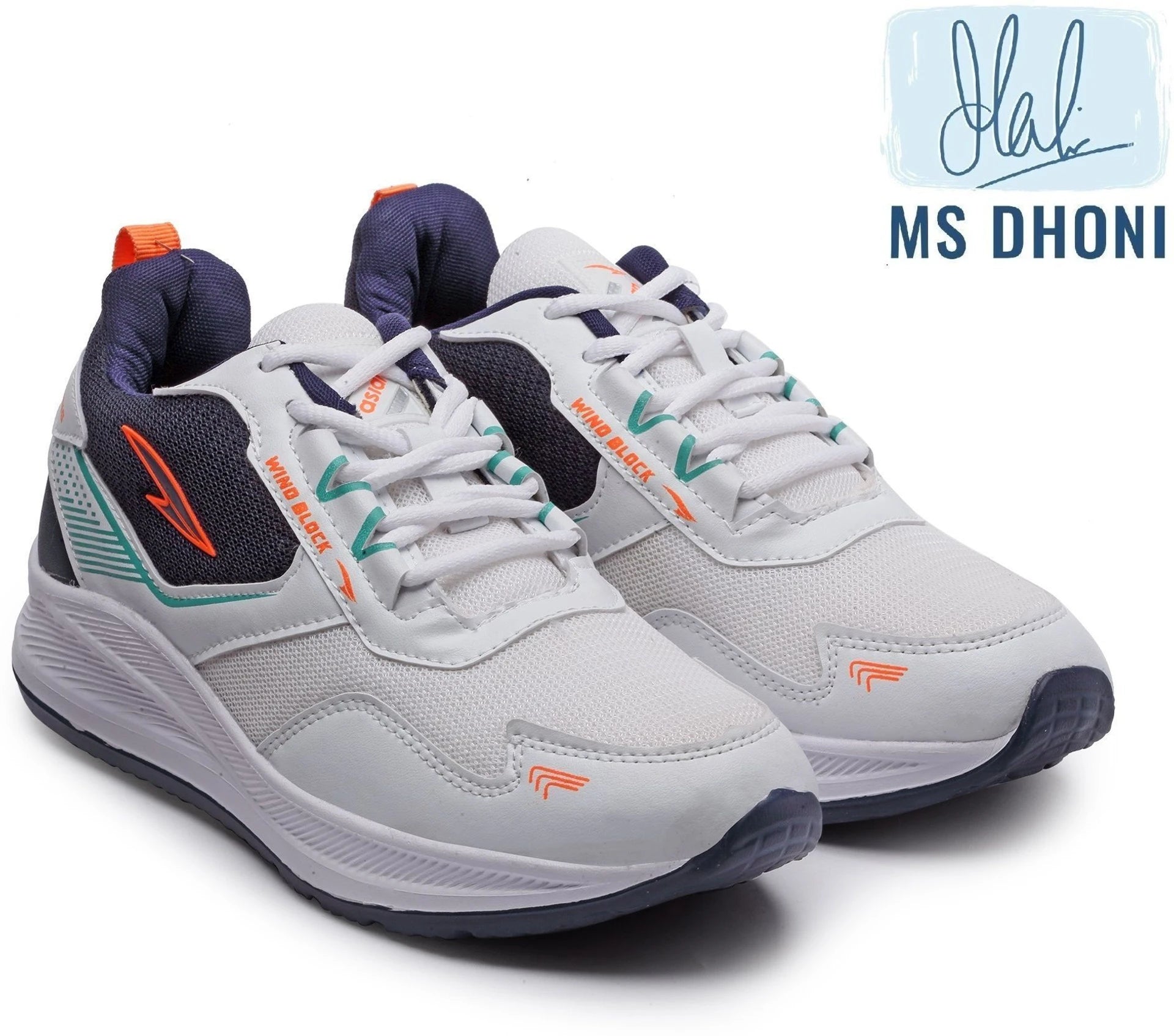 White Slate Blue Running Shoes For Men