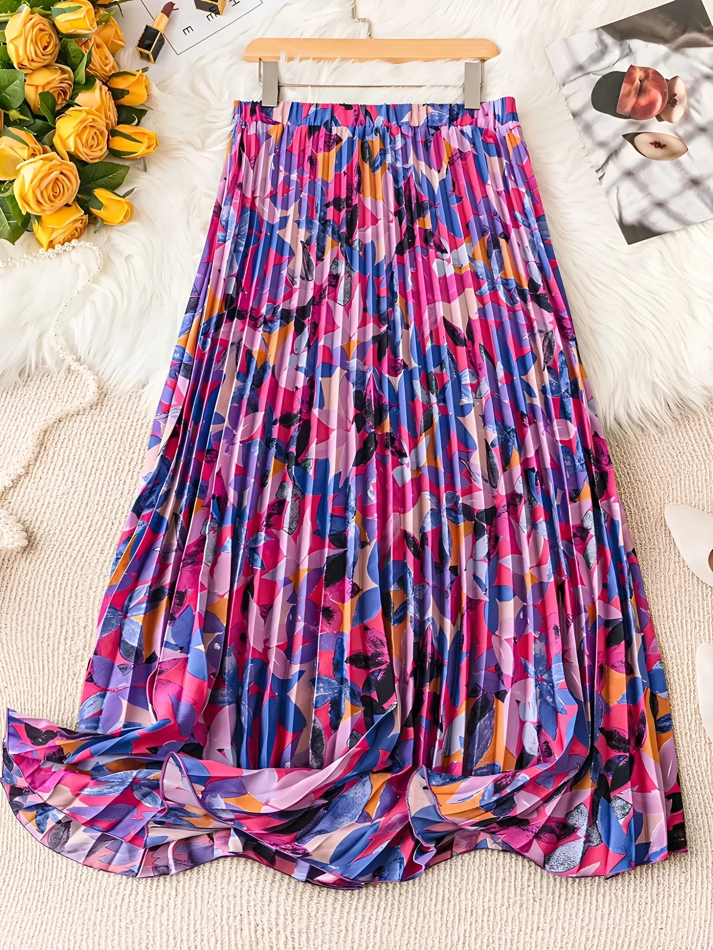 Women Print A-line Blue Skirt