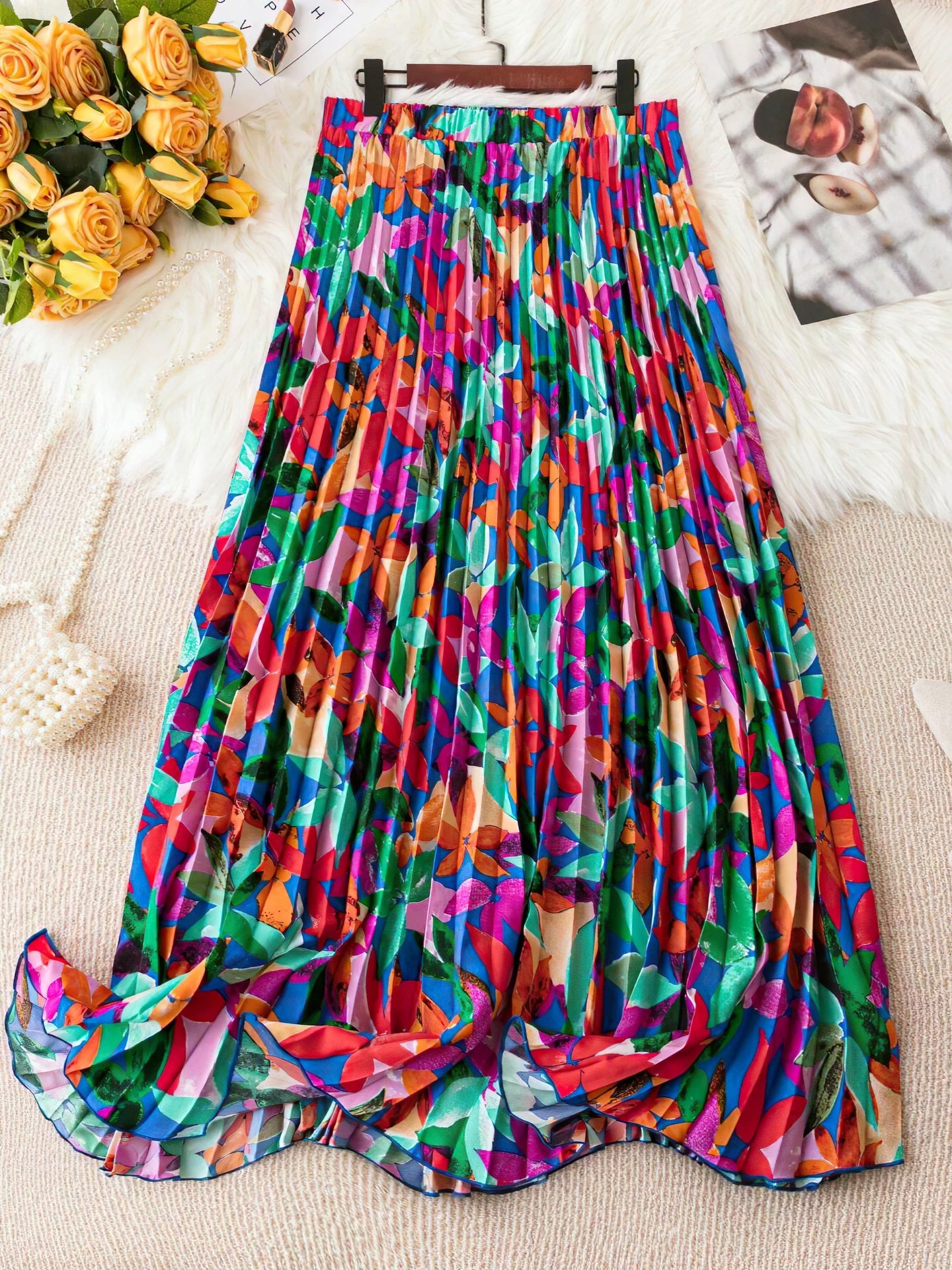 Women Print A-line Blue Skirt