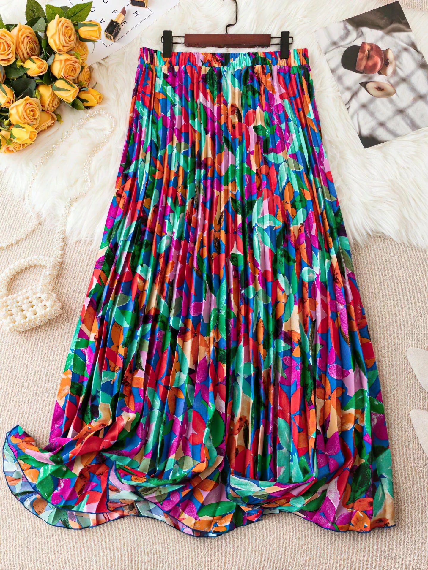 Women Print A-line Blue Skirt