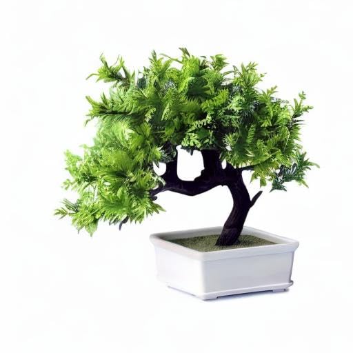 Artificial Bonsai Tree for Home Office Hotel, Green, 31 Centimeters