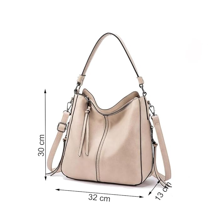 Women Faux Leather Handbags Shoulder Hobo Bag Ladies Big Purse With Long Strap
