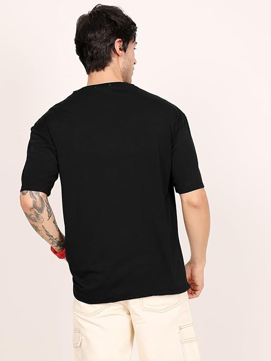 Men's Half Sleeve Round Neck Cottonblend Graphic Print Oversized Tshirt for Man