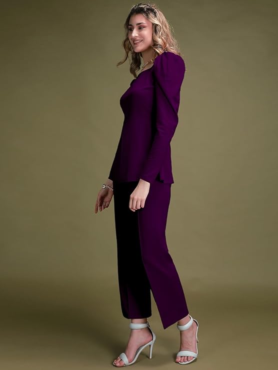 Women's Polyester Solid Co-Ord Set