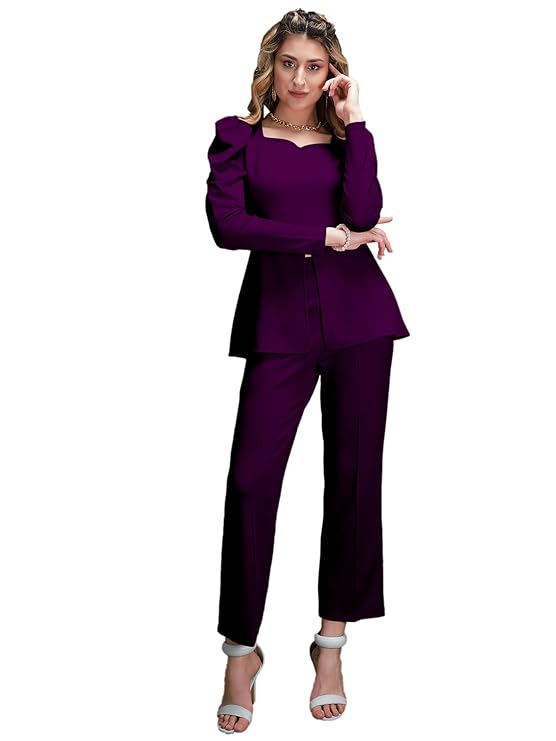 Women's Polyester Solid Co-Ord Set