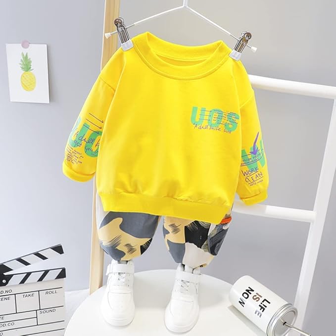 Boys Cotton Track Suit Yellow