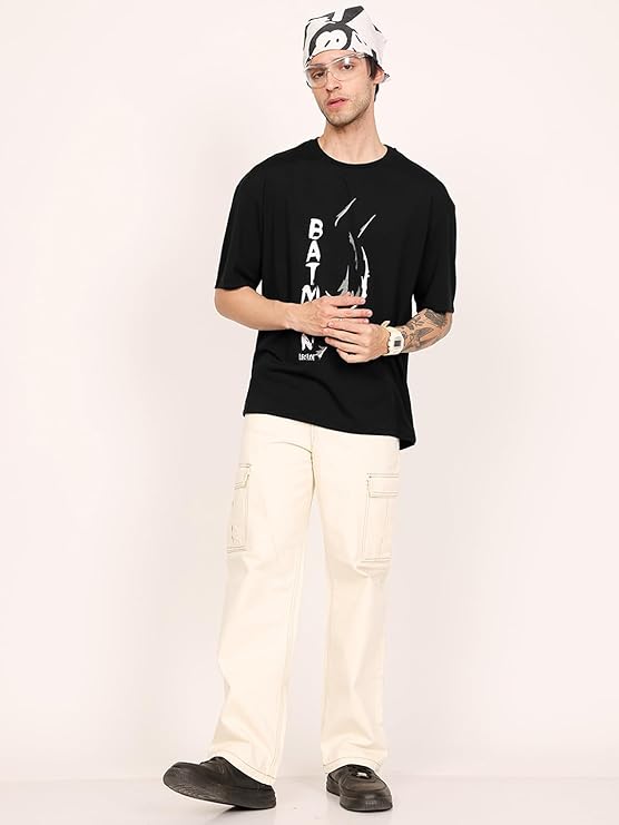 Men's Half Sleeve Round Neck Cottonblend Graphic Print Oversized Tshirt for Man
