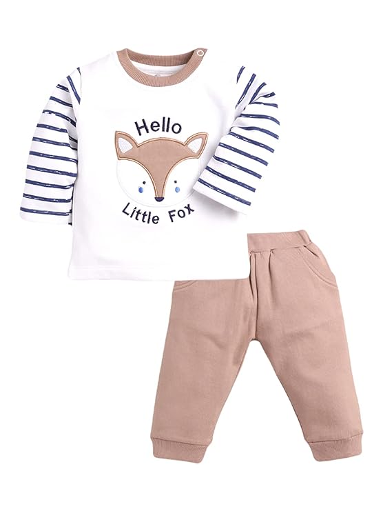Baby Boys Cotton Clothing Set | Full Sleeve T-Shirt & Pants