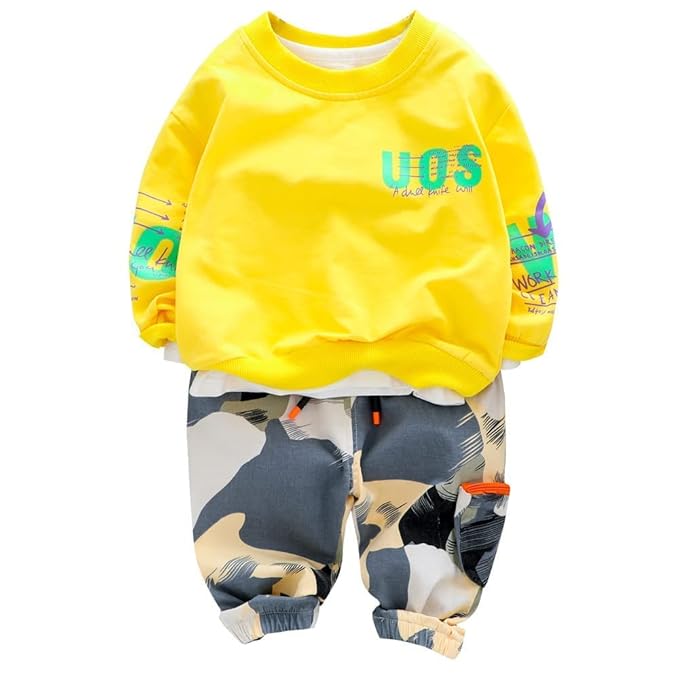 Boys Cotton Track Suit Yellow
