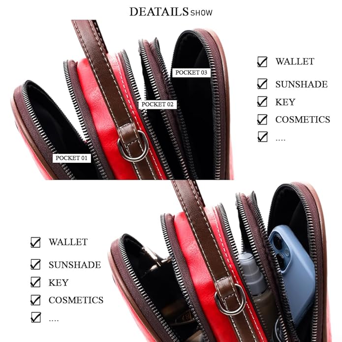 Women's Cross-Body Shoulder Sling Bag With Adjustable Strap