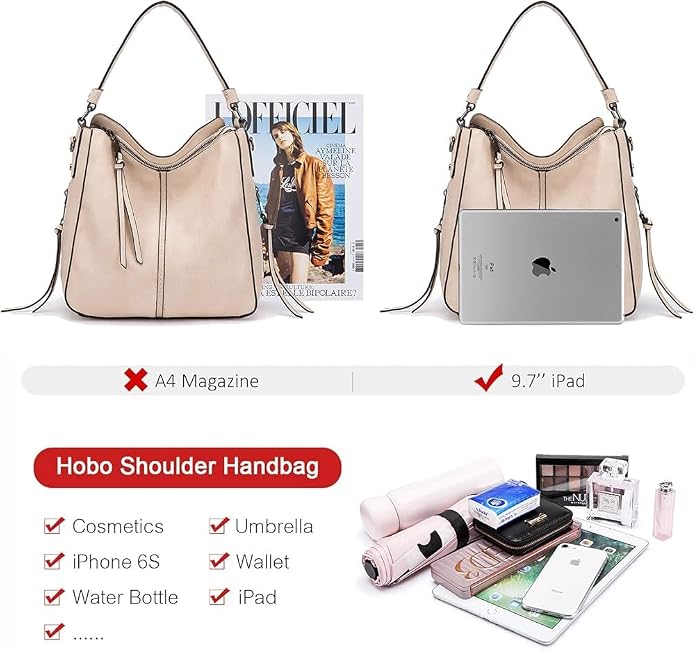 Women Faux Leather Handbags Shoulder Hobo Bag Ladies Big Purse With Long Strap