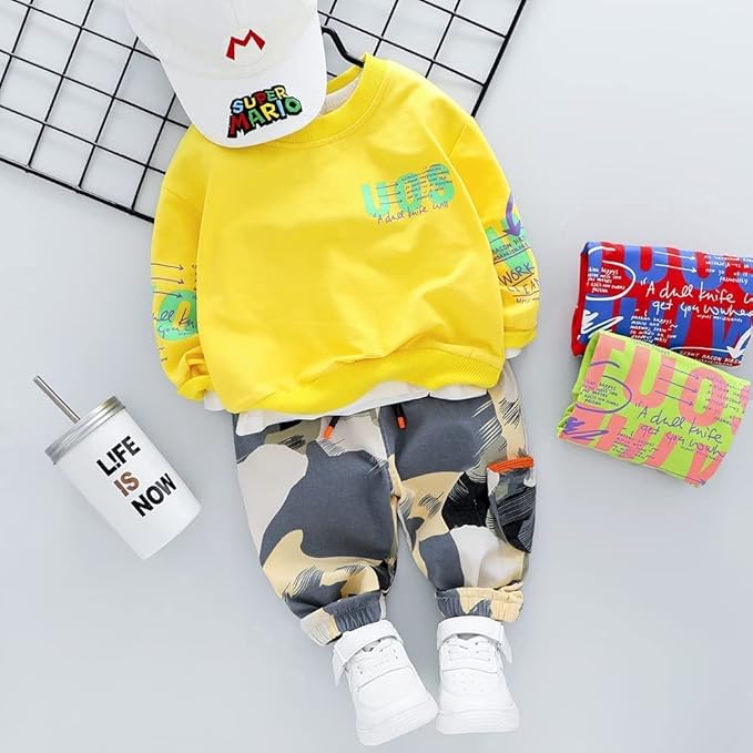 Boys Cotton Track Suit Yellow