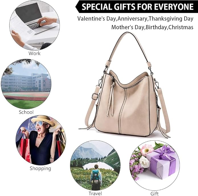 Women Faux Leather Handbags Shoulder Hobo Bag Ladies Big Purse With Long Strap