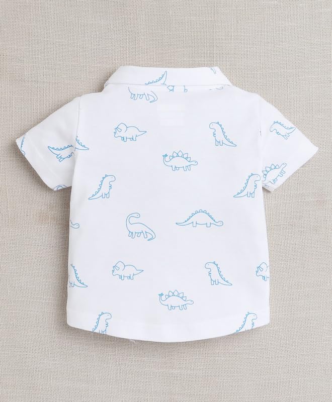 Regular Fit Half Sleeves Collar Neck Cotton Shirt & Short Set With Bow Suspender With Cap