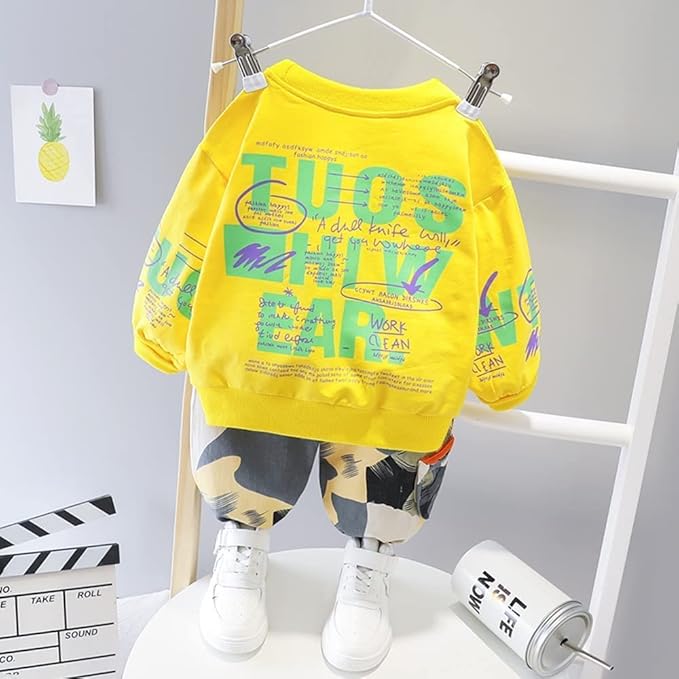 Boys Cotton Track Suit Yellow