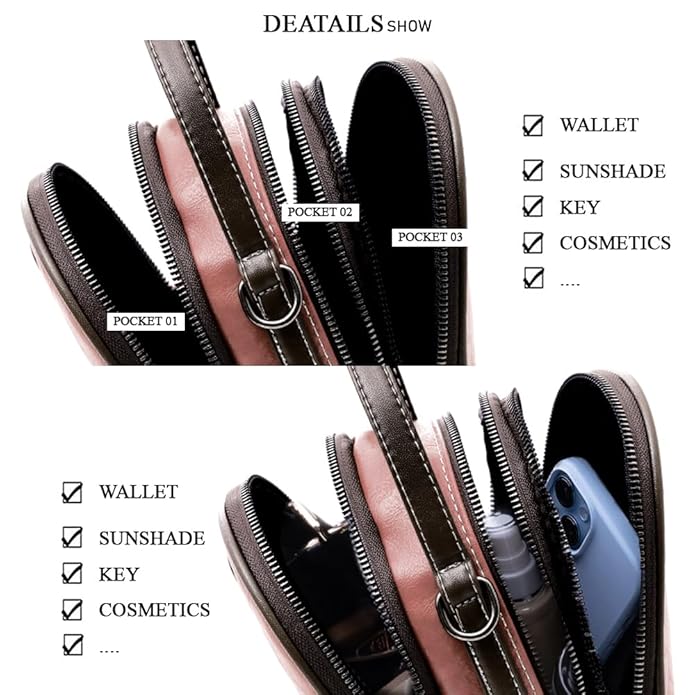 Women's Cross-Body Shoulder Sling Bag With Adjustable Strap