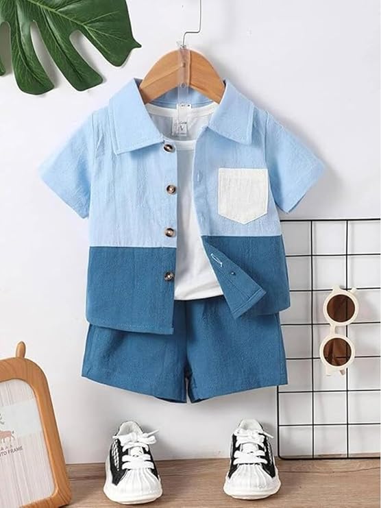 Stylish Boys Co ords Dress Set | Printed Shirts and Shorts for Kids Clothes
