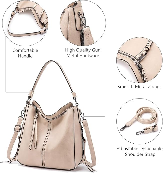 Women Faux Leather Handbags Shoulder Hobo Bag Ladies Big Purse With Long Strap