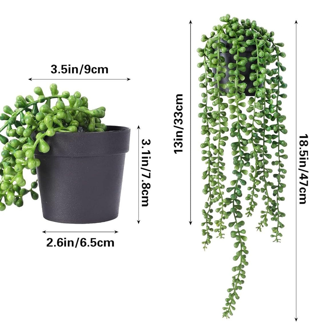 Artificial Greenery Ferns Vines Flowers Needle Wall Hanging For Home Decor