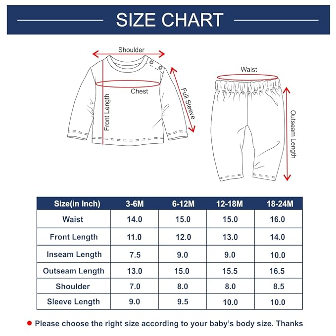 Baby Boys Cotton Clothing Set | Full Sleeve T-Shirt & Pants