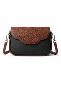 Floral Embossed Crossbody Sling Bag Small Shoulder Handbag for Daily Use