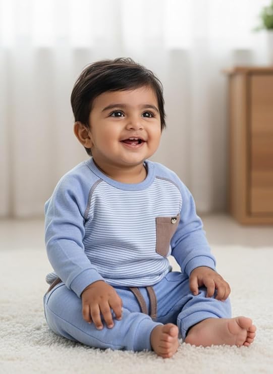Baby Boys Cotton Clothing Set | Full Sleeve T-Shirt & Pants