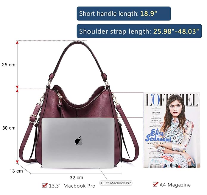 Women Faux Leather Handbags Shoulder Hobo Bag Ladies Big Purse With Long Strap
