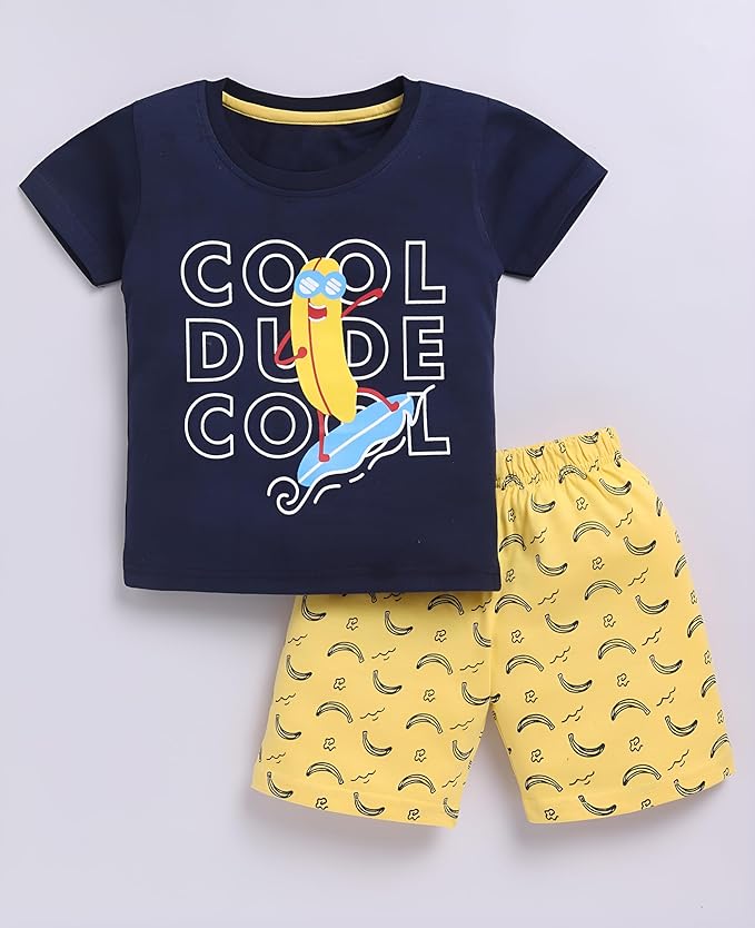 Boys Summer 3 Packs Of T-shirts and Shorts Combo Set (Multicolors)