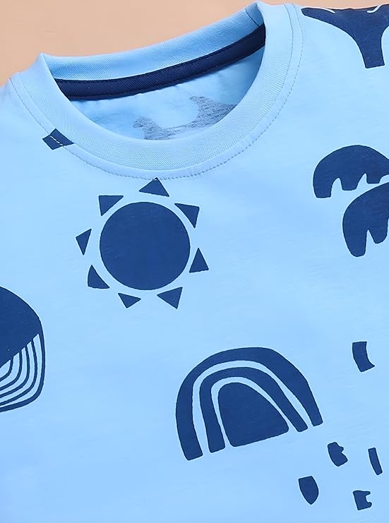 Boys Summer 3 Packs Of T-shirts and Shorts Combo Set (Multicolors)