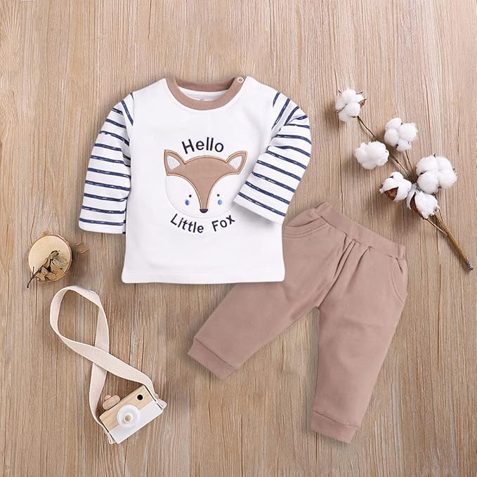 Baby Boys Cotton Clothing Set | Full Sleeve T-Shirt & Pants