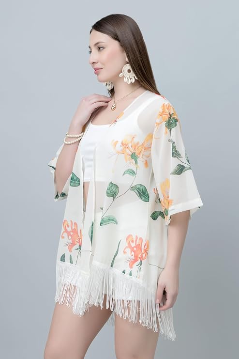 Floral Print Shrug for Women