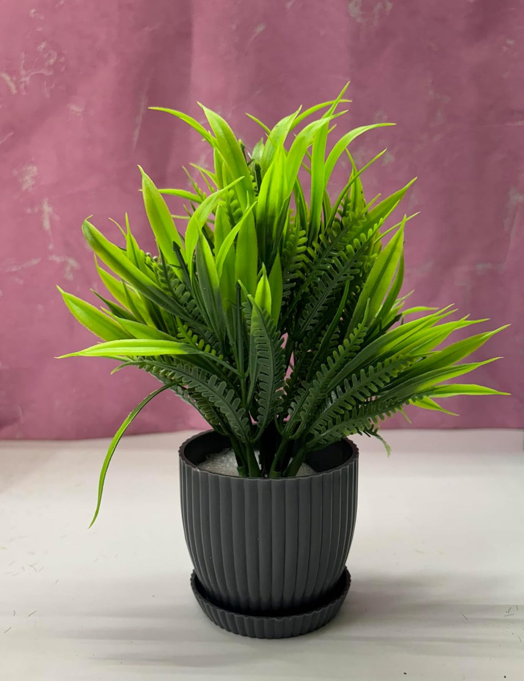 6 Pc Mini Artificial Plants Indoor For Home (Height : 17Cm, Black)