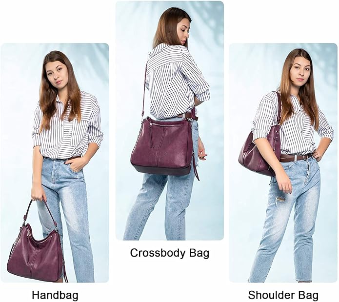 Women Faux Leather Handbags Shoulder Hobo Bag Ladies Big Purse With Long Strap