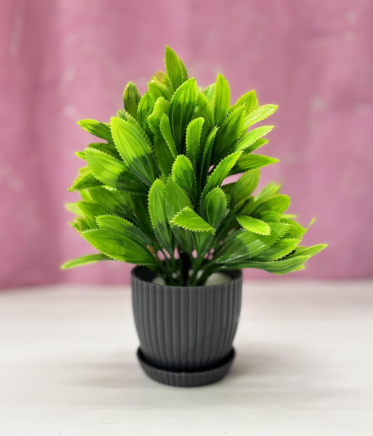 6 Pc Mini Artificial Plants Indoor For Home (Height : 17Cm, Black)