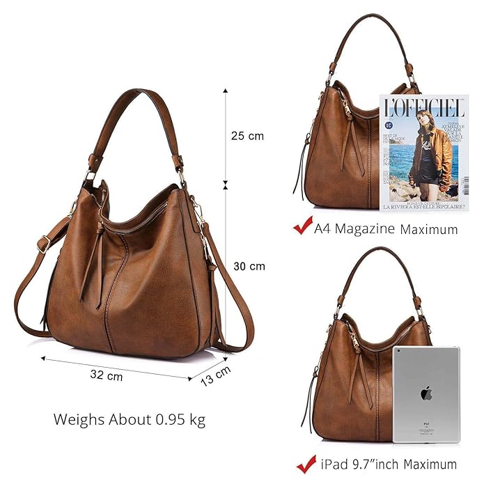 Women Faux Leather Handbags Shoulder Hobo Bag Ladies Big Purse With Long Strap