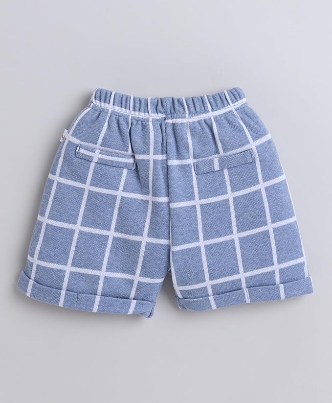 Boys Regular Fit Full Sleeves Collar Neck Cotton Shirt Waistcoat Short Set With Applique Bow