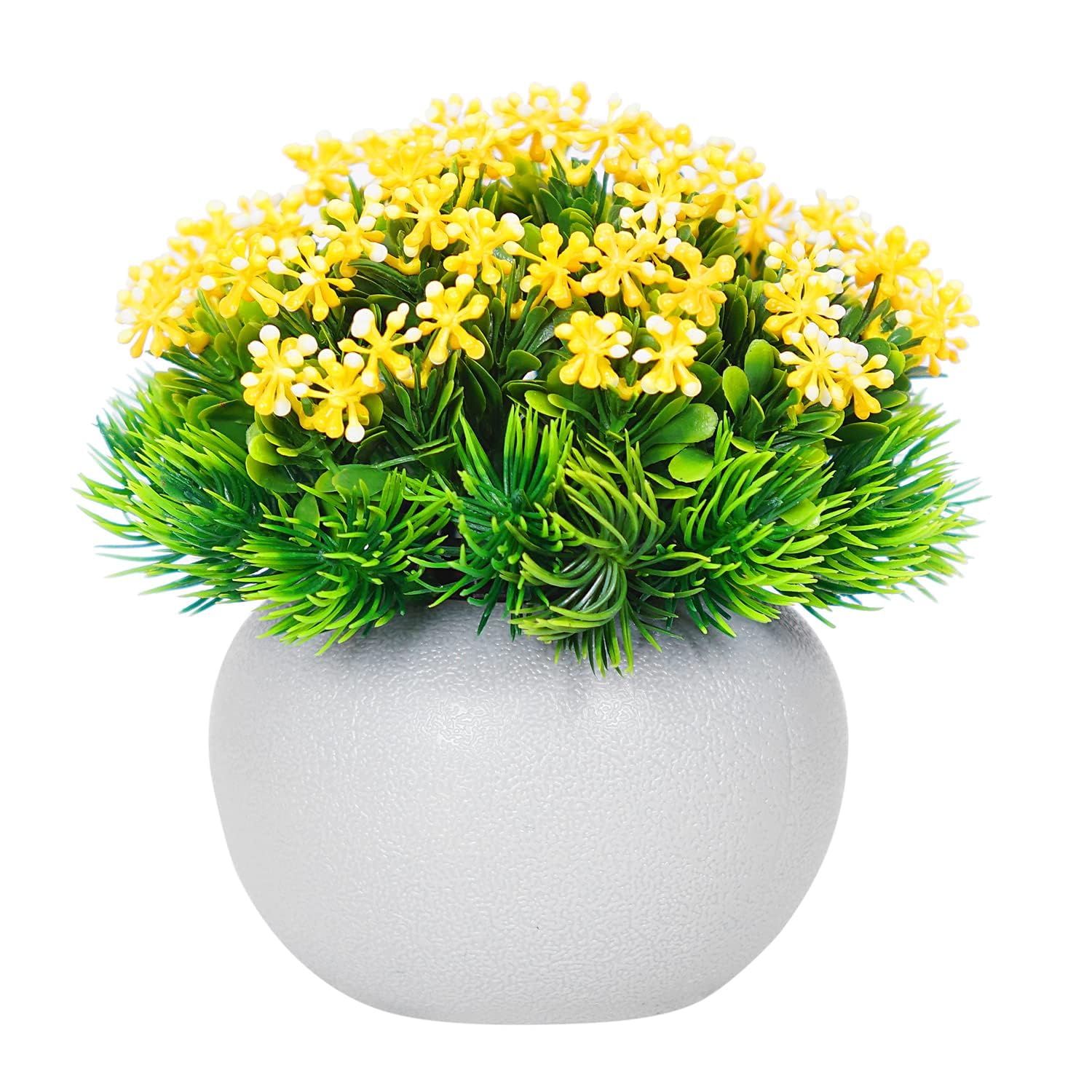 Artificial Flower Plants with White Pot Pack of 4