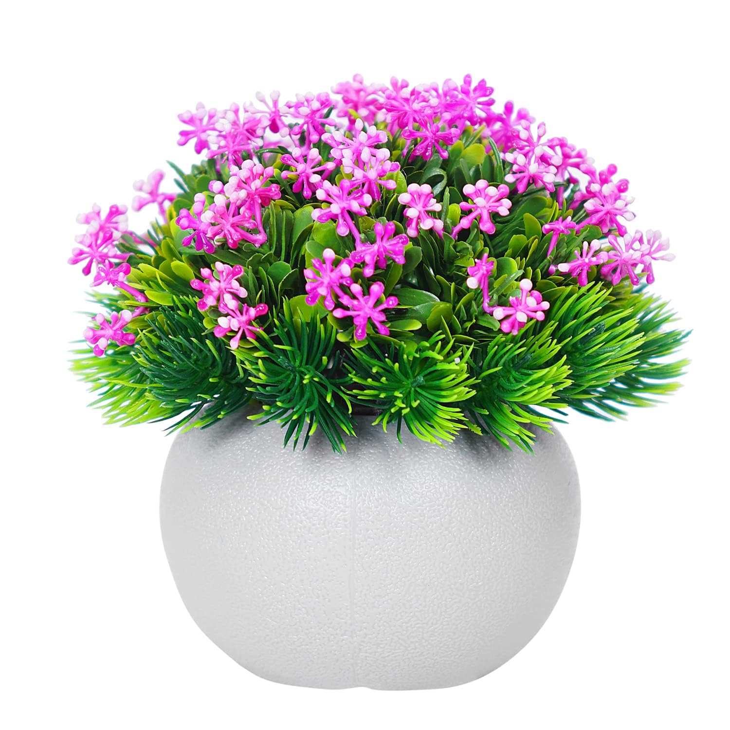 Artificial Flower Plants with White Pot Pack of 4