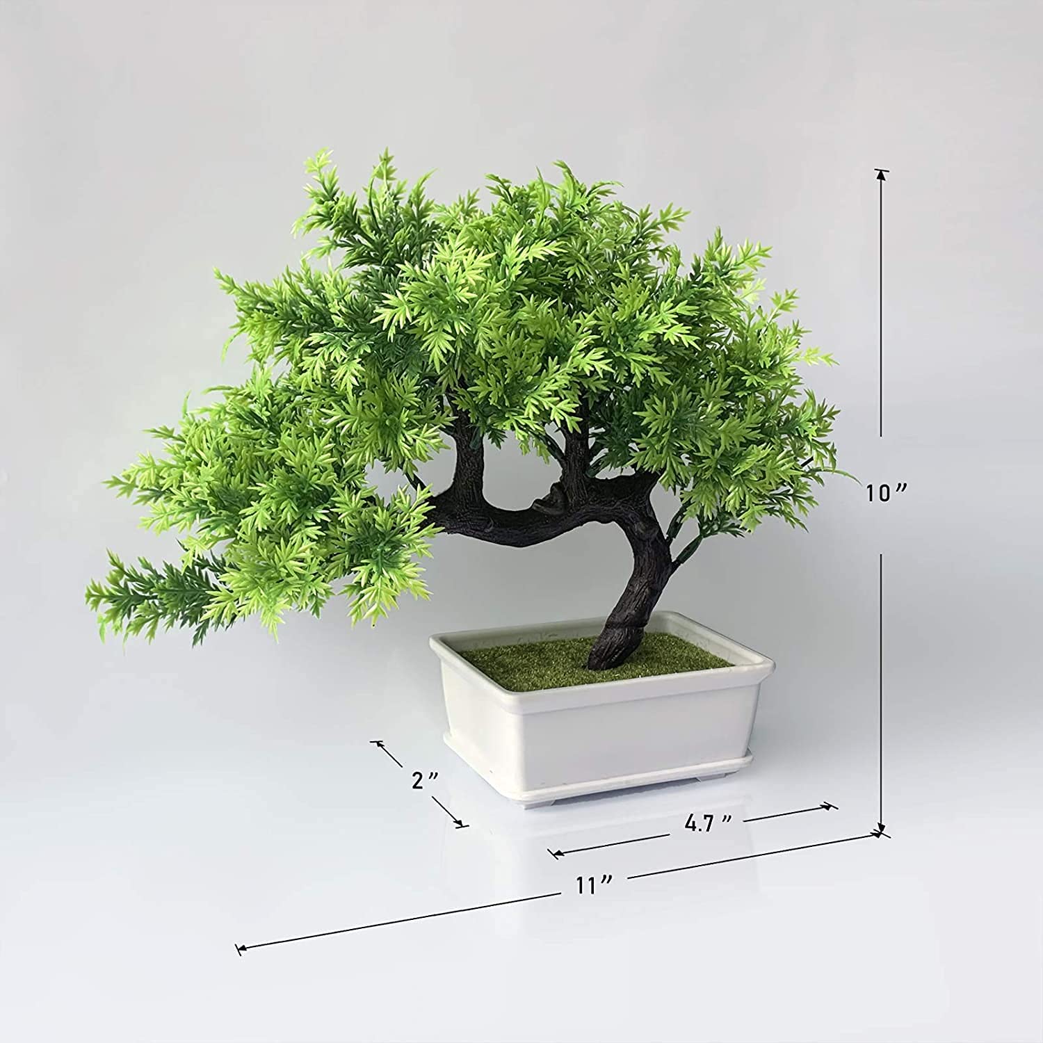 Artificial Bonsai Tree for Home Office Hotel, Green, 31 Centimeters