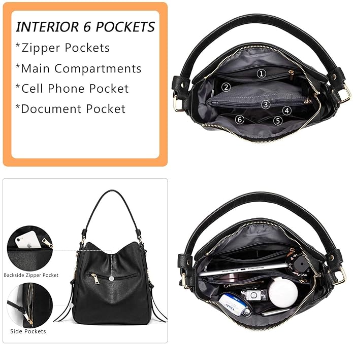 Women Faux Leather Handbags Shoulder Hobo Bag Ladies Big Purse With Long Strap
