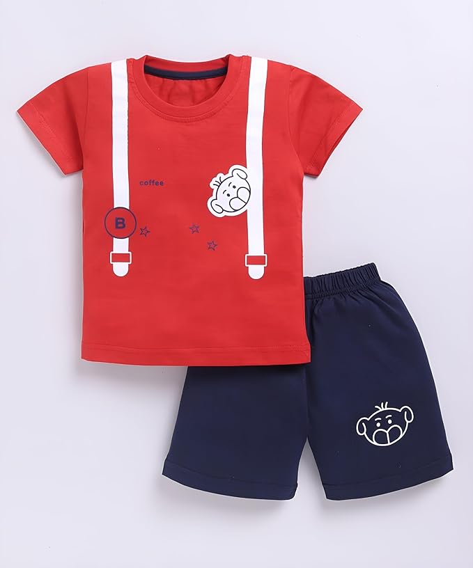 Boys Summer 3 Packs Of T-shirts and Shorts Combo Set (Multicolors)