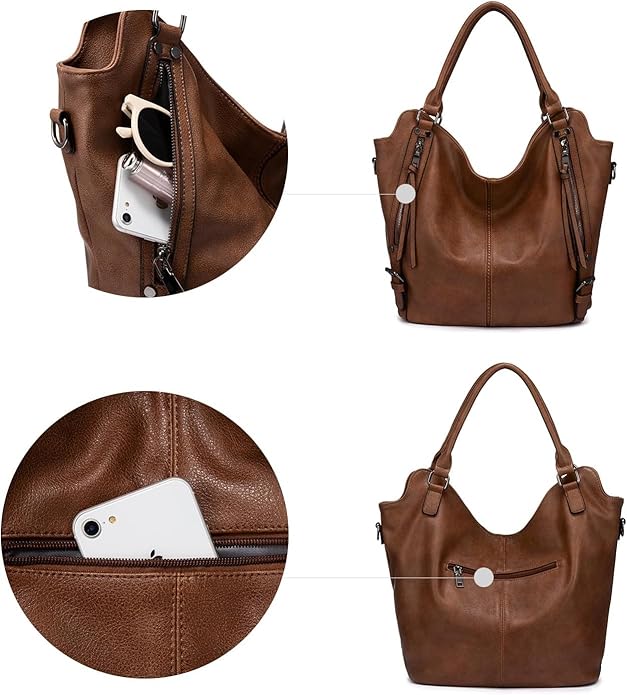 Hand Bags for Women Combo - Faux Leather Stylish Ladies Handbag Purse - Crossbody Shoulder Sling Bag with Adjustable Strap