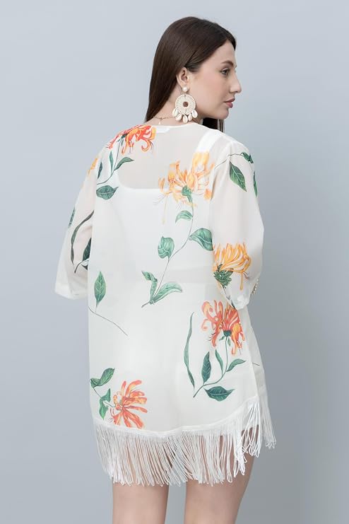 Floral Print Shrug for Women