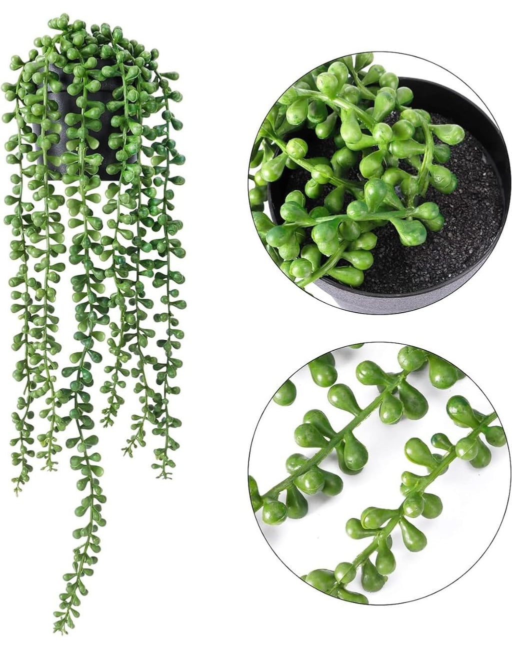 Artificial Greenery Ferns Vines Flowers Needle Wall Hanging For Home Decor