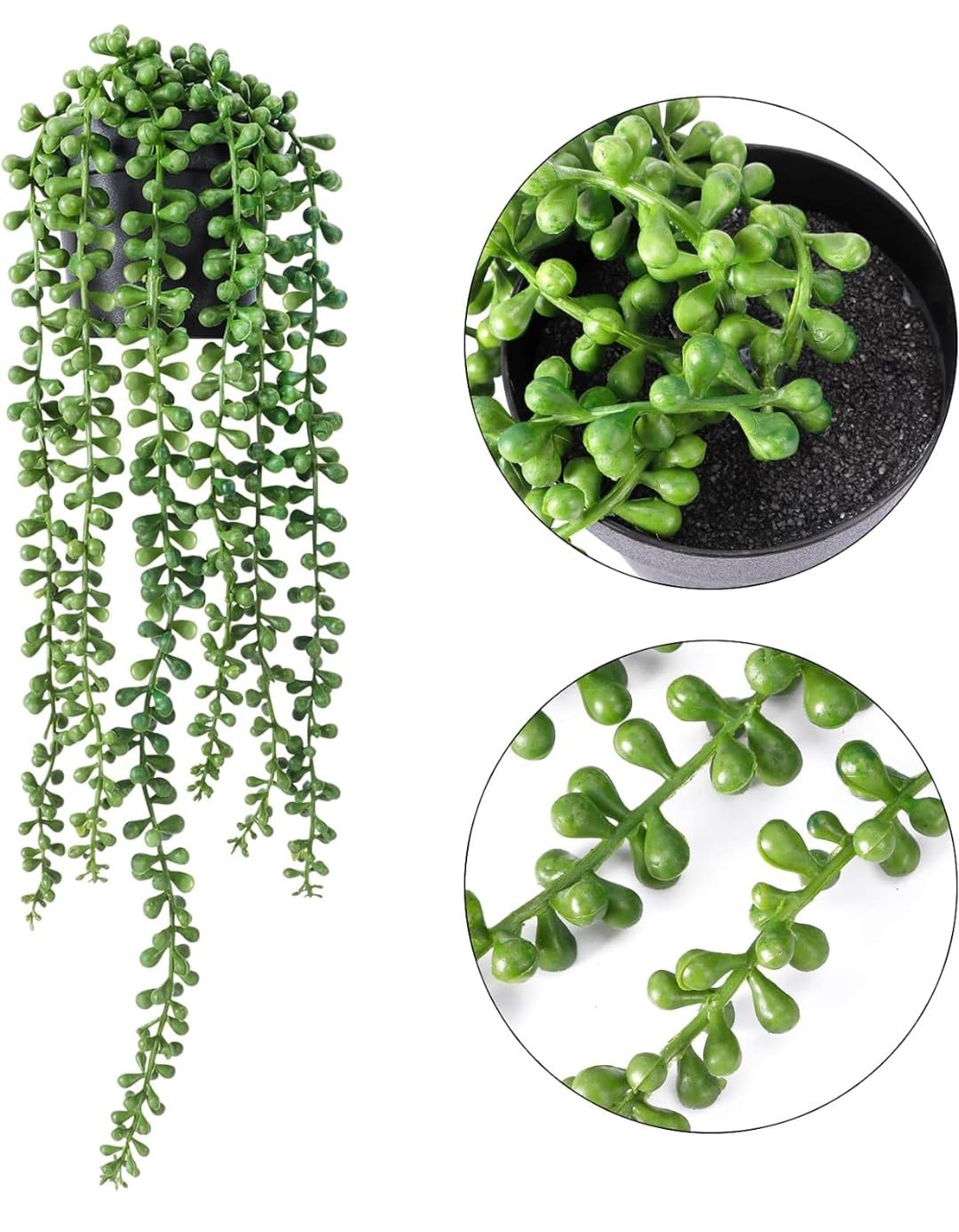 Artificial Greenery Ferns Vines Flowers Needle Wall Hanging For Home Decor