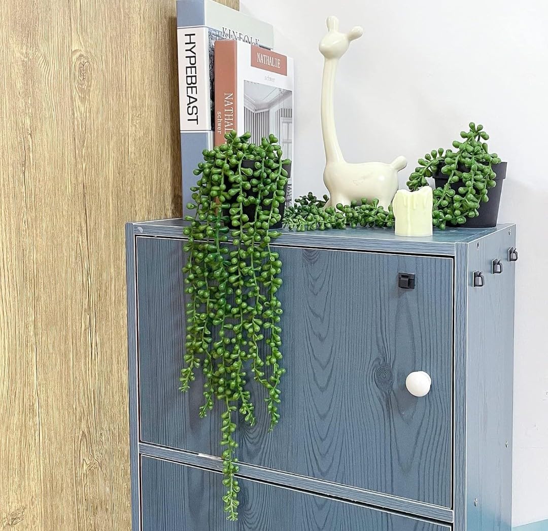 Artificial Greenery Ferns Vines Flowers Needle Wall Hanging For Home Decor