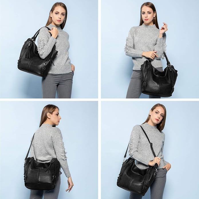 Hand Bags for Women Combo - Faux Leather Stylish Ladies Handbag Purse - Crossbody Shoulder Sling Bag with Adjustable Strap