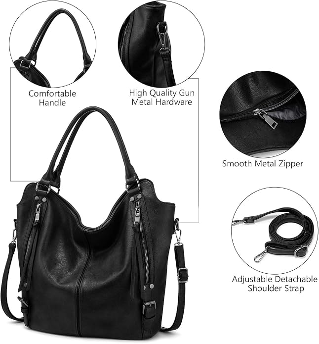 Hand Bags for Women Combo - Faux Leather Stylish Ladies Handbag Purse - Crossbody Shoulder Sling Bag with Adjustable Strap