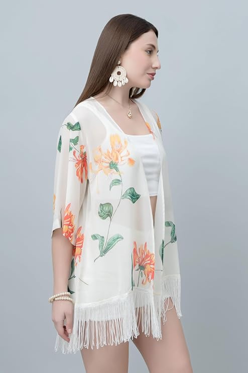 Floral Print Shrug for Women