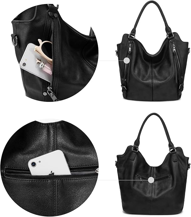Hand Bags for Women Combo - Faux Leather Stylish Ladies Handbag Purse - Crossbody Shoulder Sling Bag with Adjustable Strap